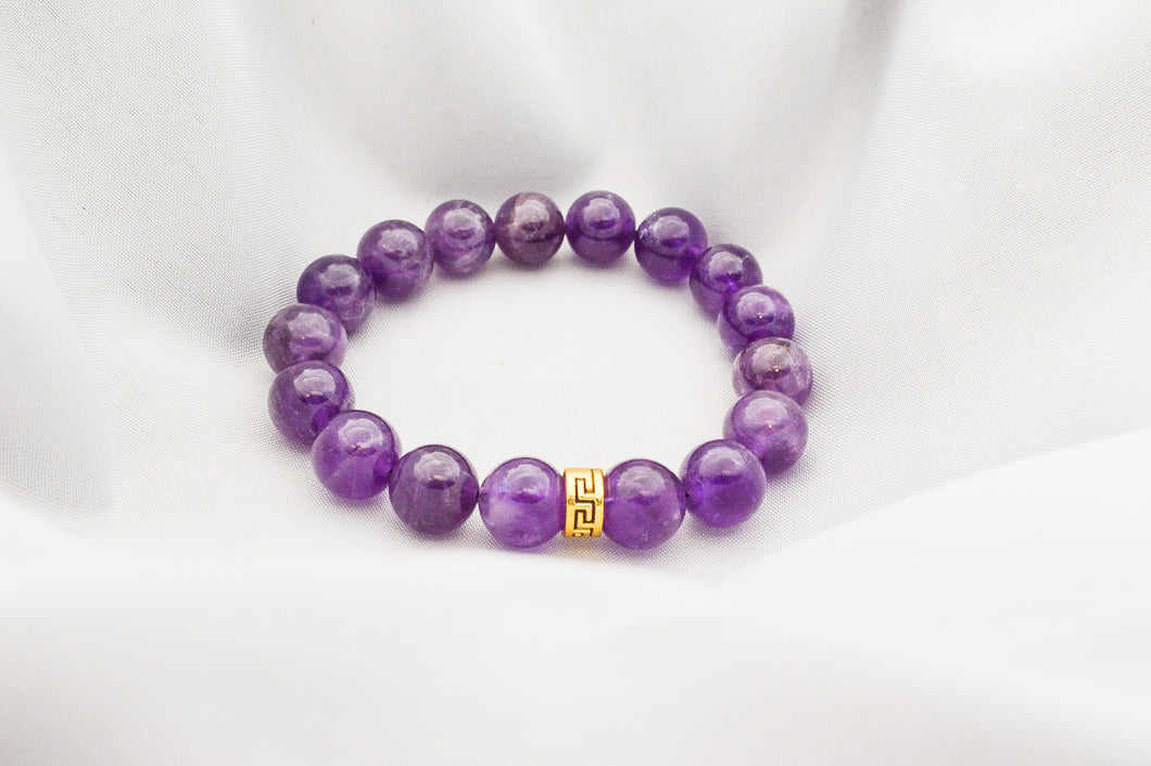 Amethyst with golden accent